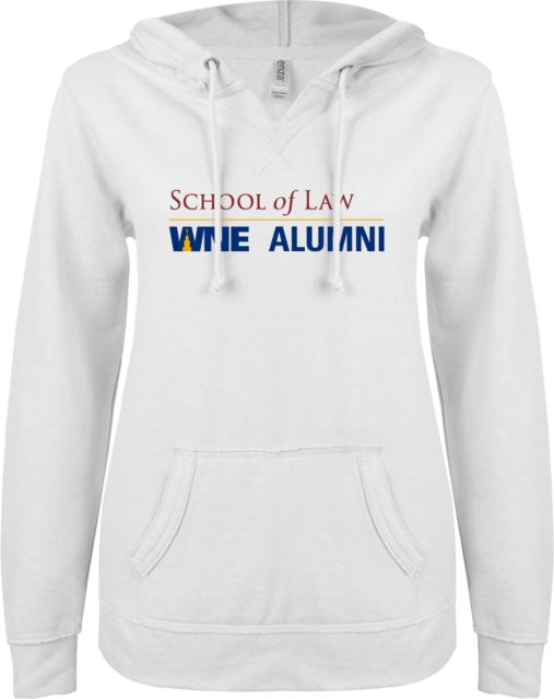 Western New England ENZA Ladies V Notch Raw Edge Fleece Hoodie School of Law Alumni - ONLINE ONLY